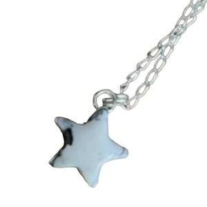 NEW BOHO SOL women's howlite star pendant necklace in silver/ white
